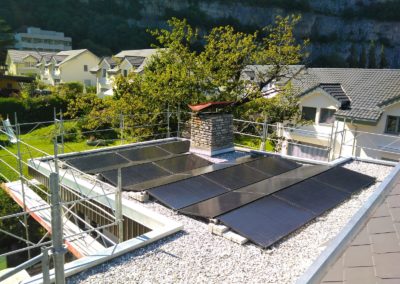 Installation 22 modules solaires sur toiture plate
