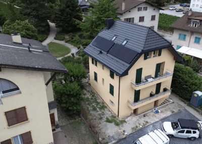 Installation 16 modules solaires en sur toiture à Sierre